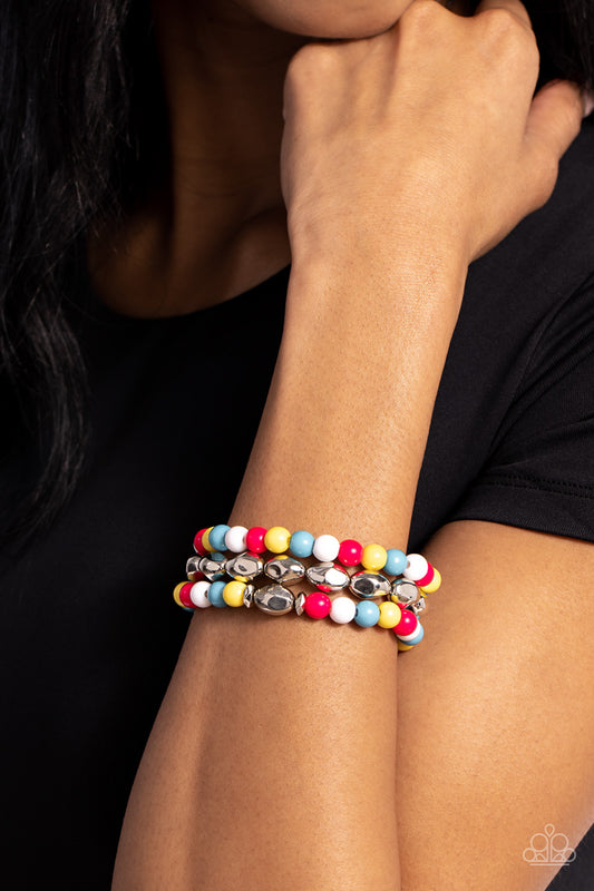 The Candy Man Can - Multi Colored Beaded Set of 3 Paparazzi Stretch Bracelets
