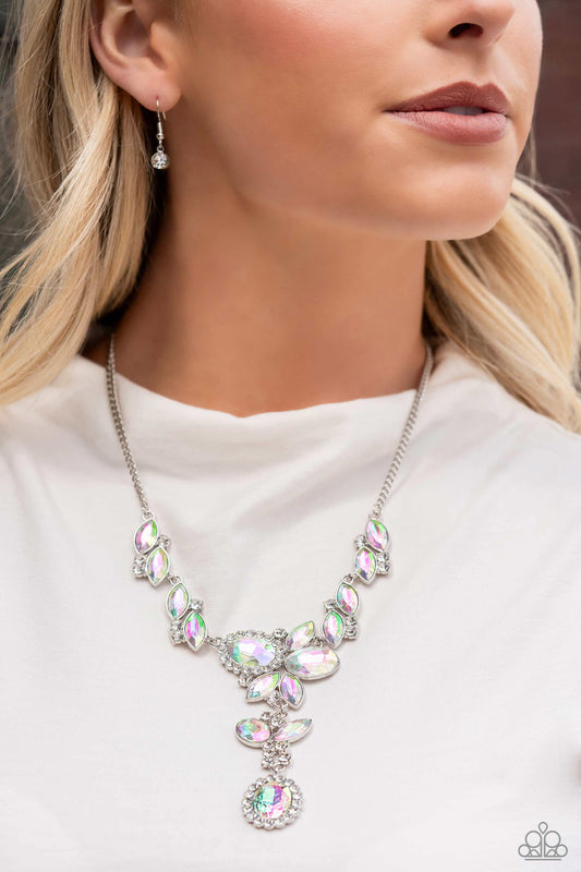 Generous Gallery - Multicolored Iridescent Gems Paparazzi Necklace & matching earrings