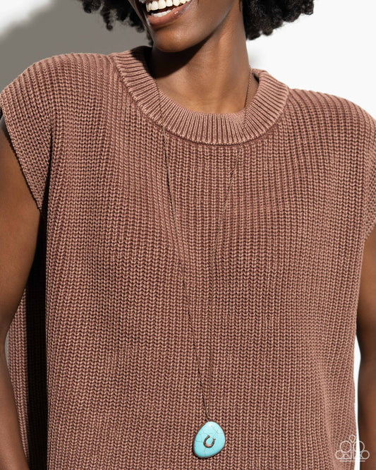 Horseshoe Hoedown - Copper Abstract Frame/Copper Horseshoe Charm Pendant Paparazzi Necklace & matching earrings