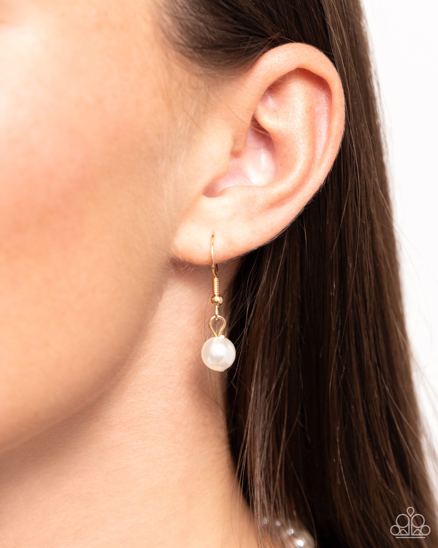 Beachcomber Beauty - Gold Beach Inspired Charms/White Pearls Paparazzi Necklace & matching earrings