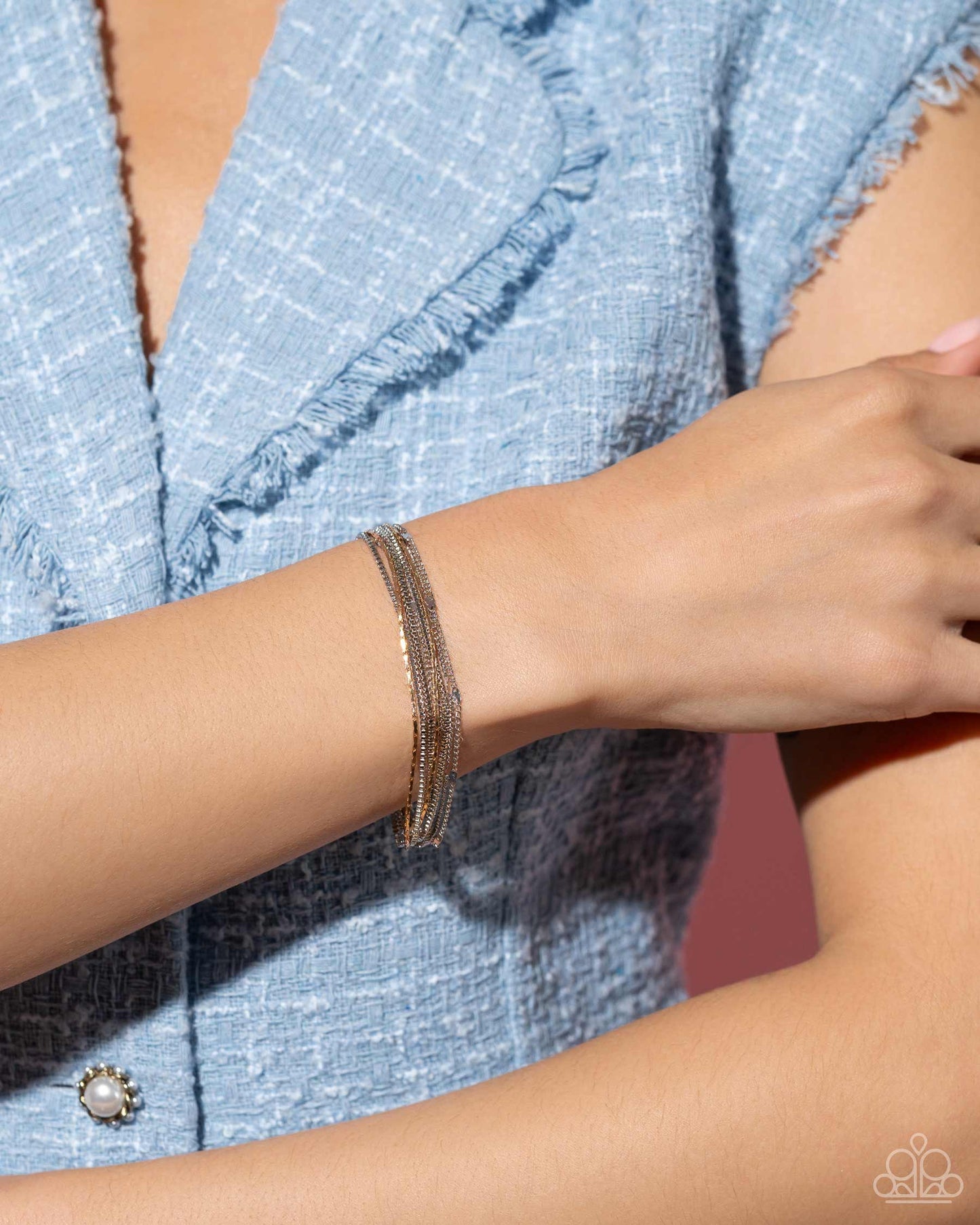 Delicate Darling - Multicolored Chains Paparazzi Adjustable Bracelet