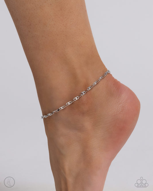 Linked Legacy - Silver Soda Can Tab Inspired Chain Link Paparazzi Anklet