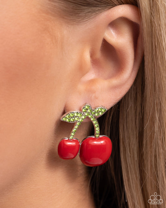 Charming Cherries - Red Cherries Paparazzi Post Earrings