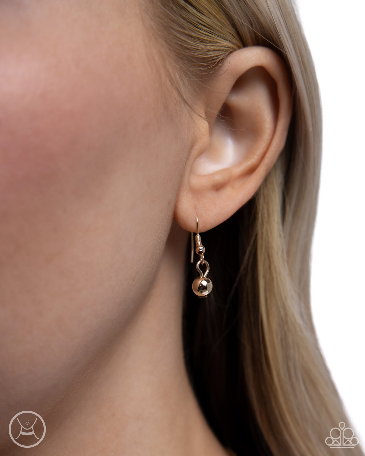 Seize the Spring - Gold Rose Pendant/Curly Ribbon Paparazzi Necklace & matching earrings