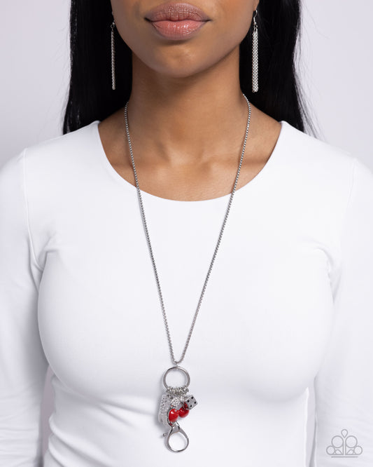 Casual Cowboy - Red Cherries/Dice/Cowboy Boot Charms Paparazzi LANYARD Necklace & matching earrings