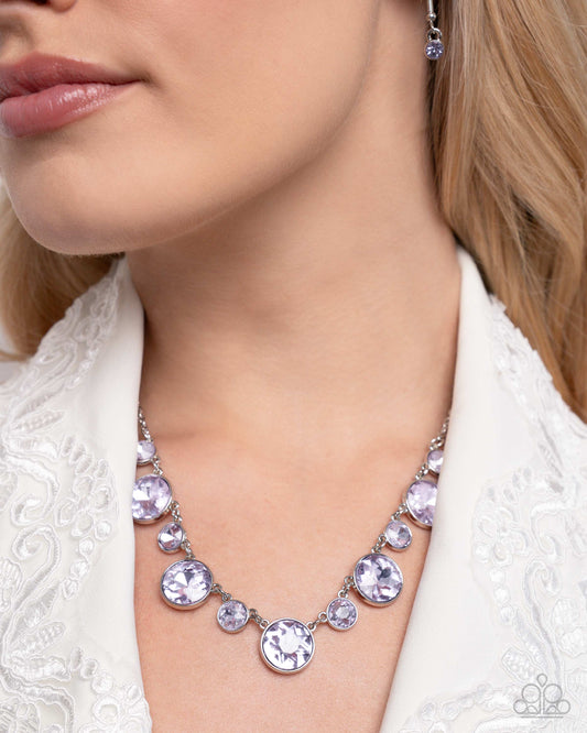 Genteel Gallery - Purple Faceted Gems Paparazzi Necklace & matching earrings