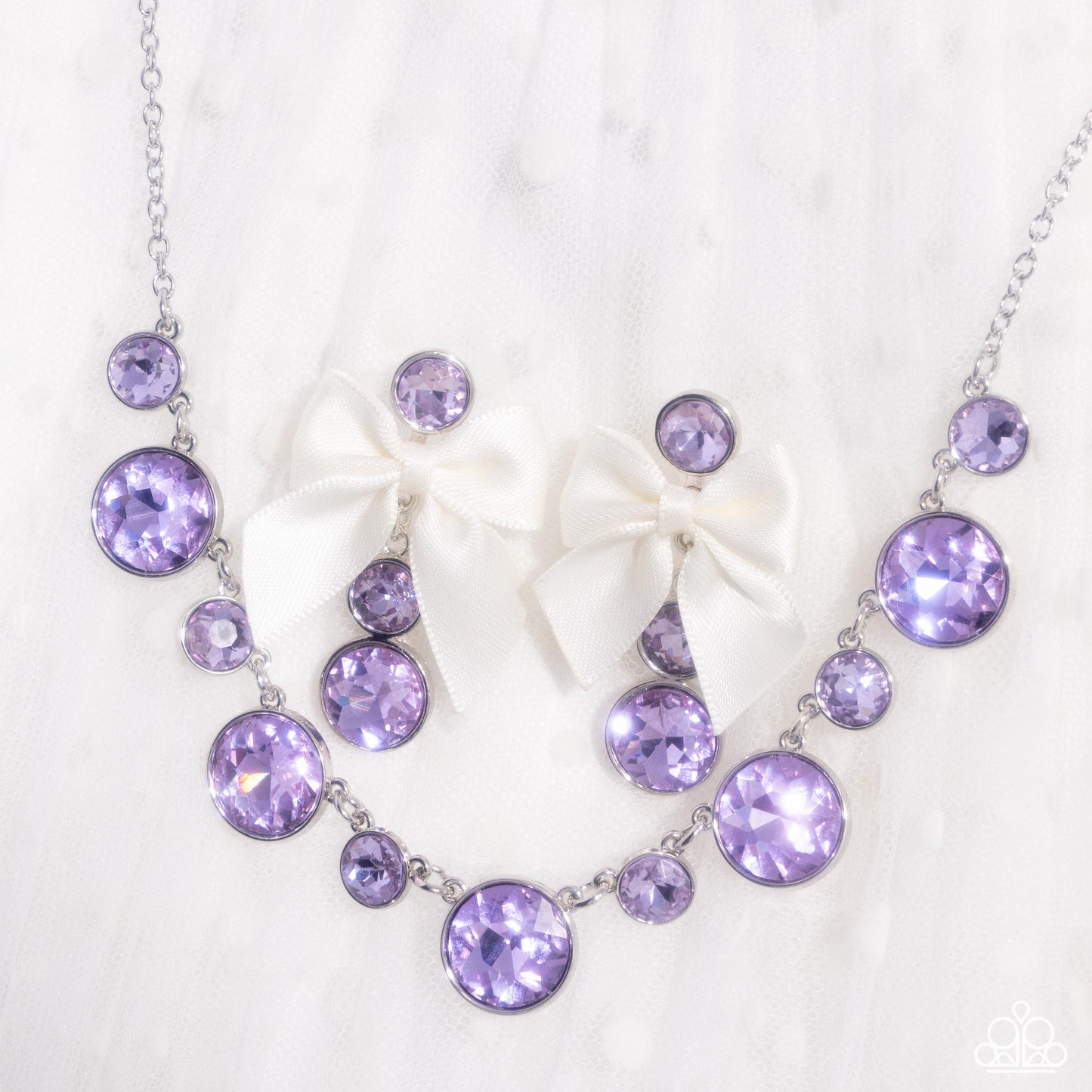 Genteel Gallery - Purple Faceted Gems Paparazzi Necklace & matching earrings