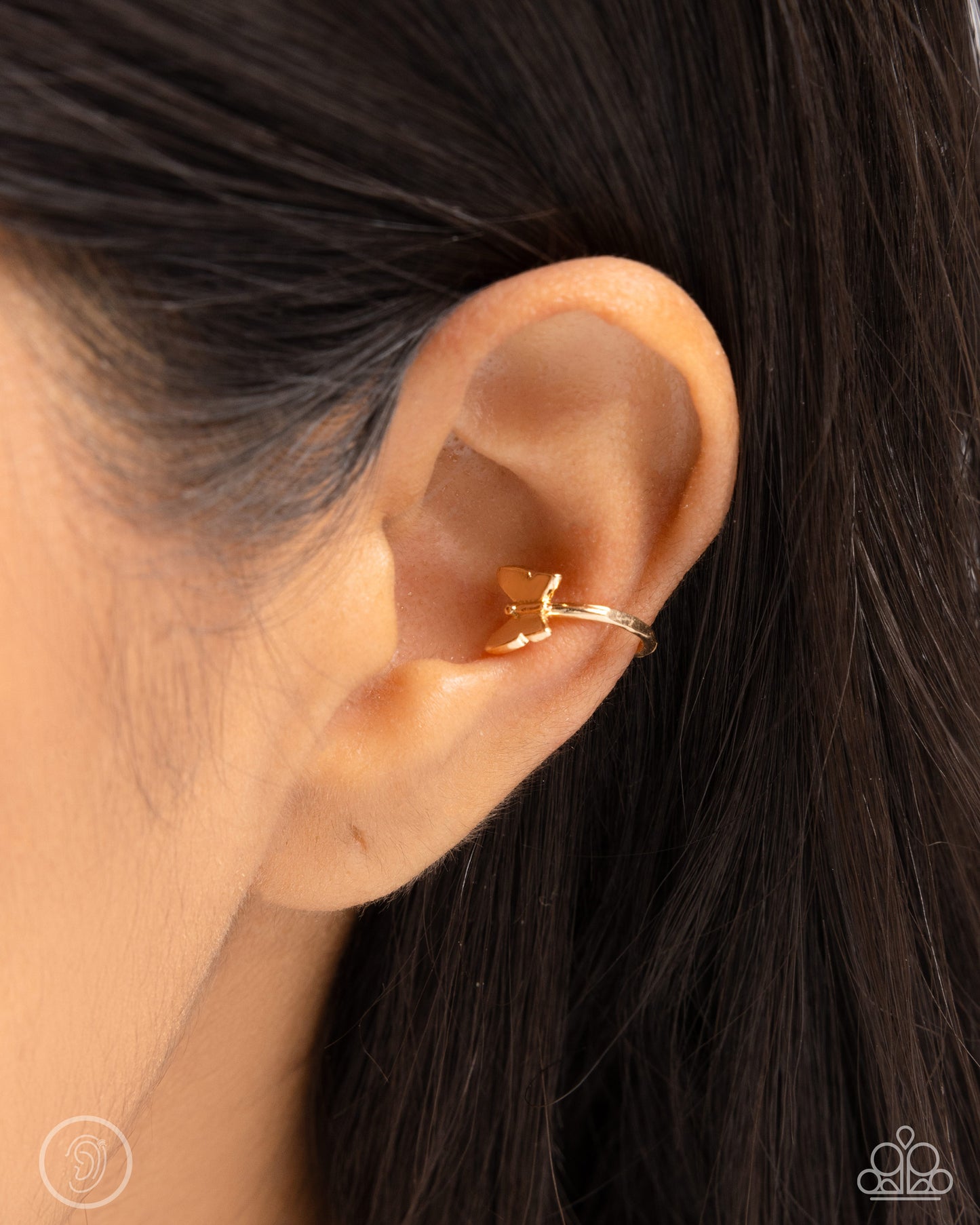 Aerial Attitude - Gold Dainty Butterfly Paparazzi Ear Cuff Earrings