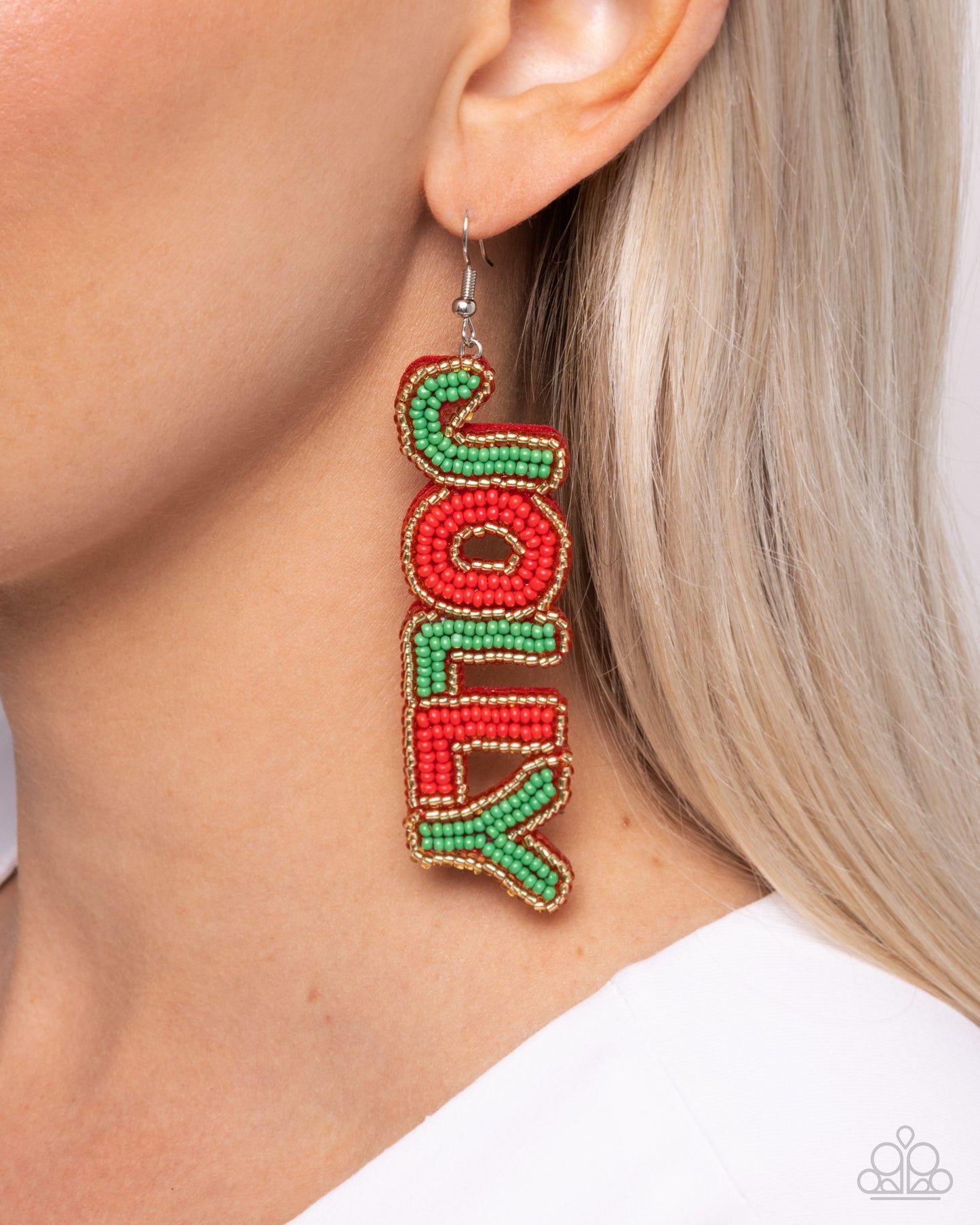 Jolly Holiday - Multicolored Red & Green Seed Bead "Holly" "Jolly" Paparazzi Earrings