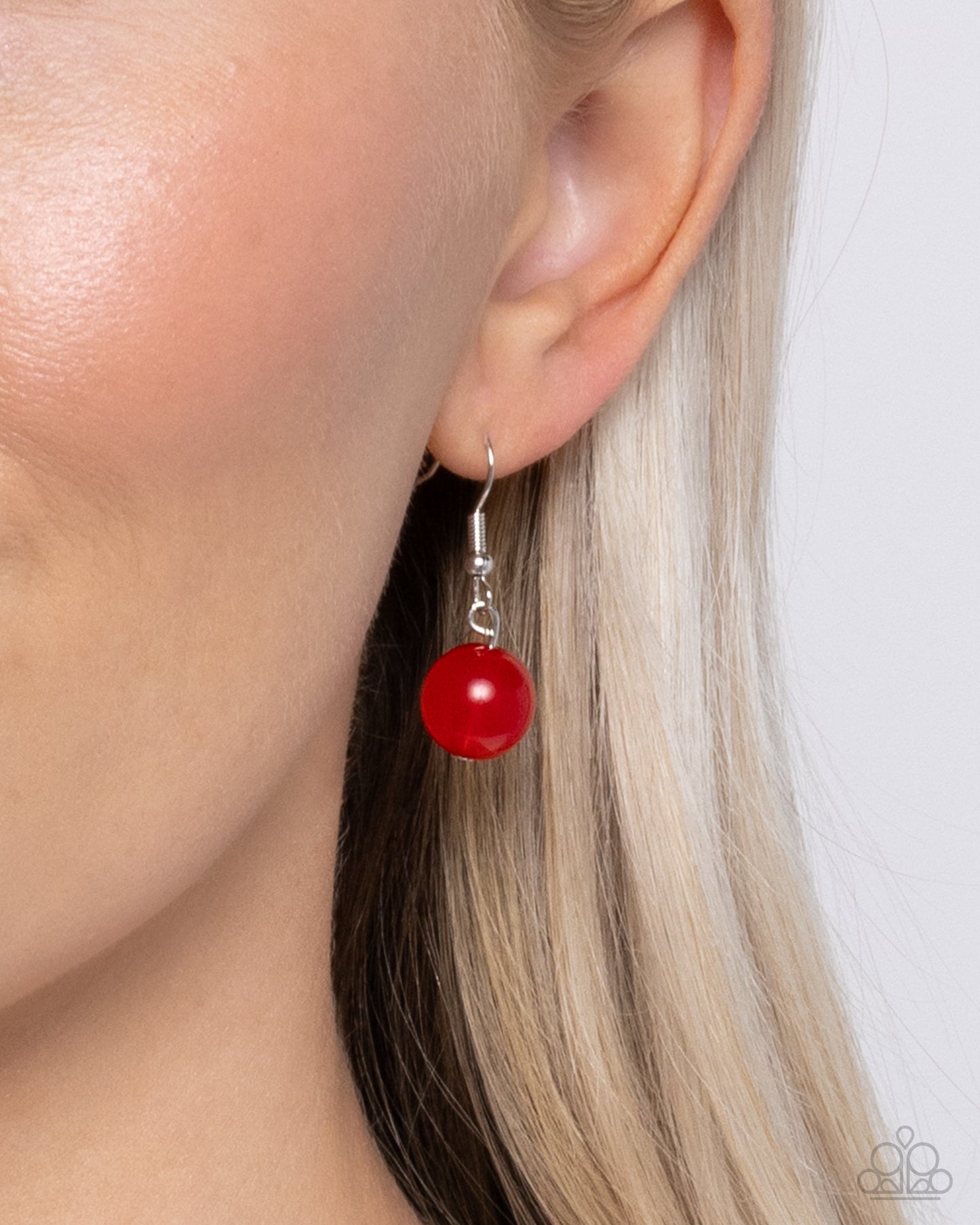 Parisian Press - Red Beads/Parisian-Inspired Charms Paparazzi Necklace & matching earrings