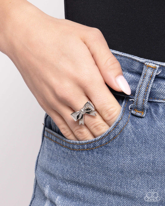 Becoming Brilliant - Silver Bow Paparazzi Ring