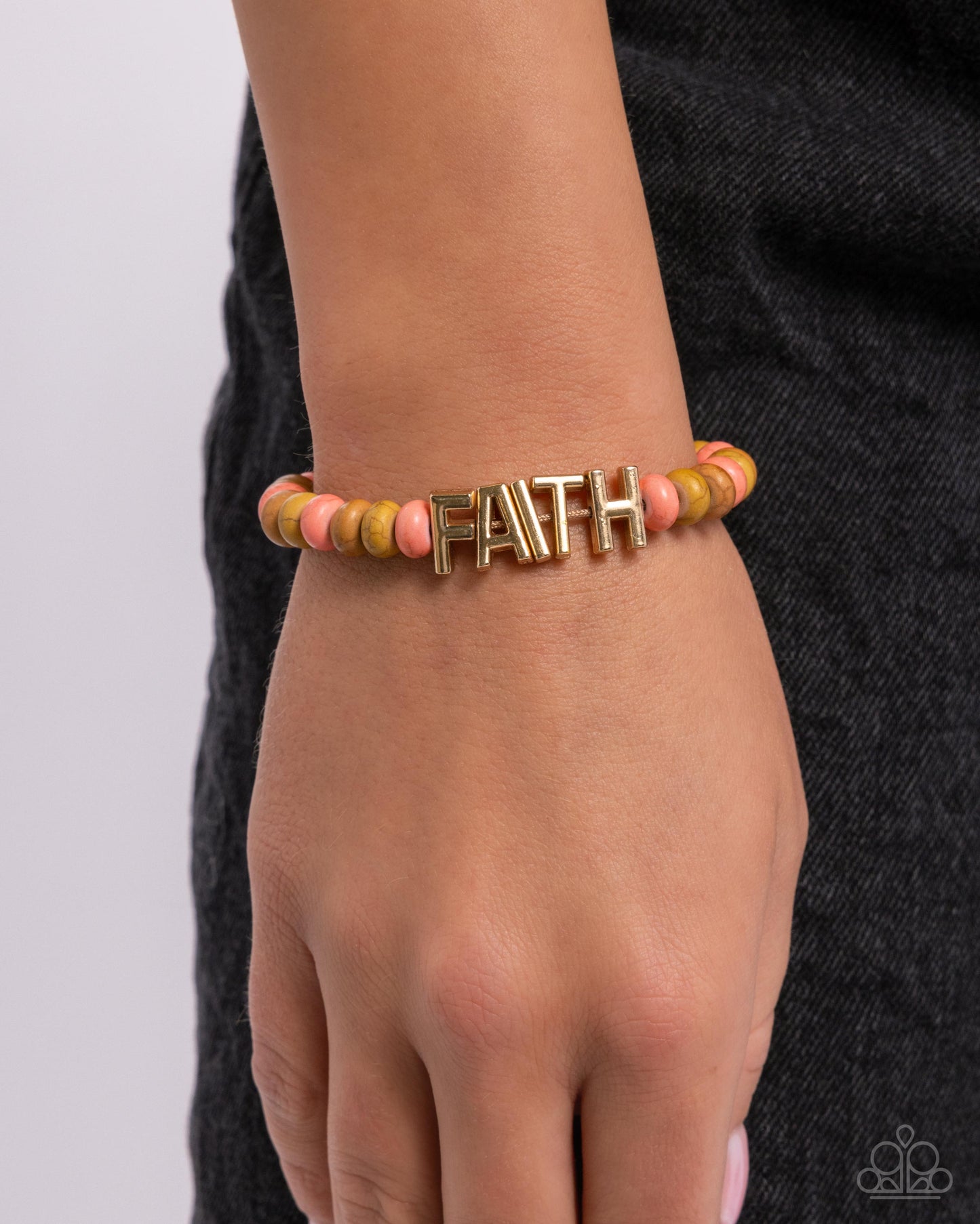 Word of Faith - Multicolored Stone Beads/Gold "FAITH" Letters Paparazzi Urban Bracelet