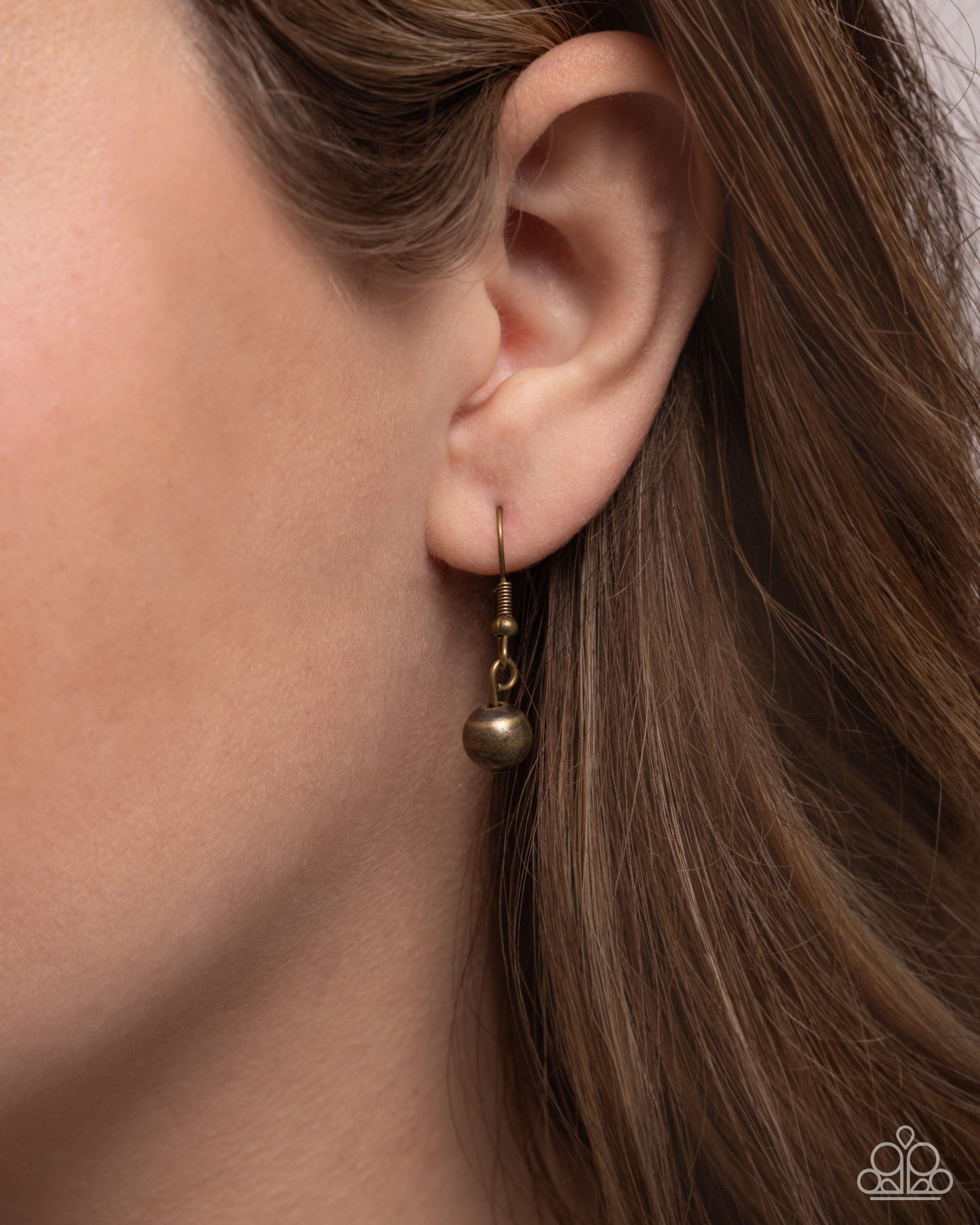 Eagle Emblem - Brass Textured Eagle Pendant/Brown Cording Paparazzi Necklace & matching earrings