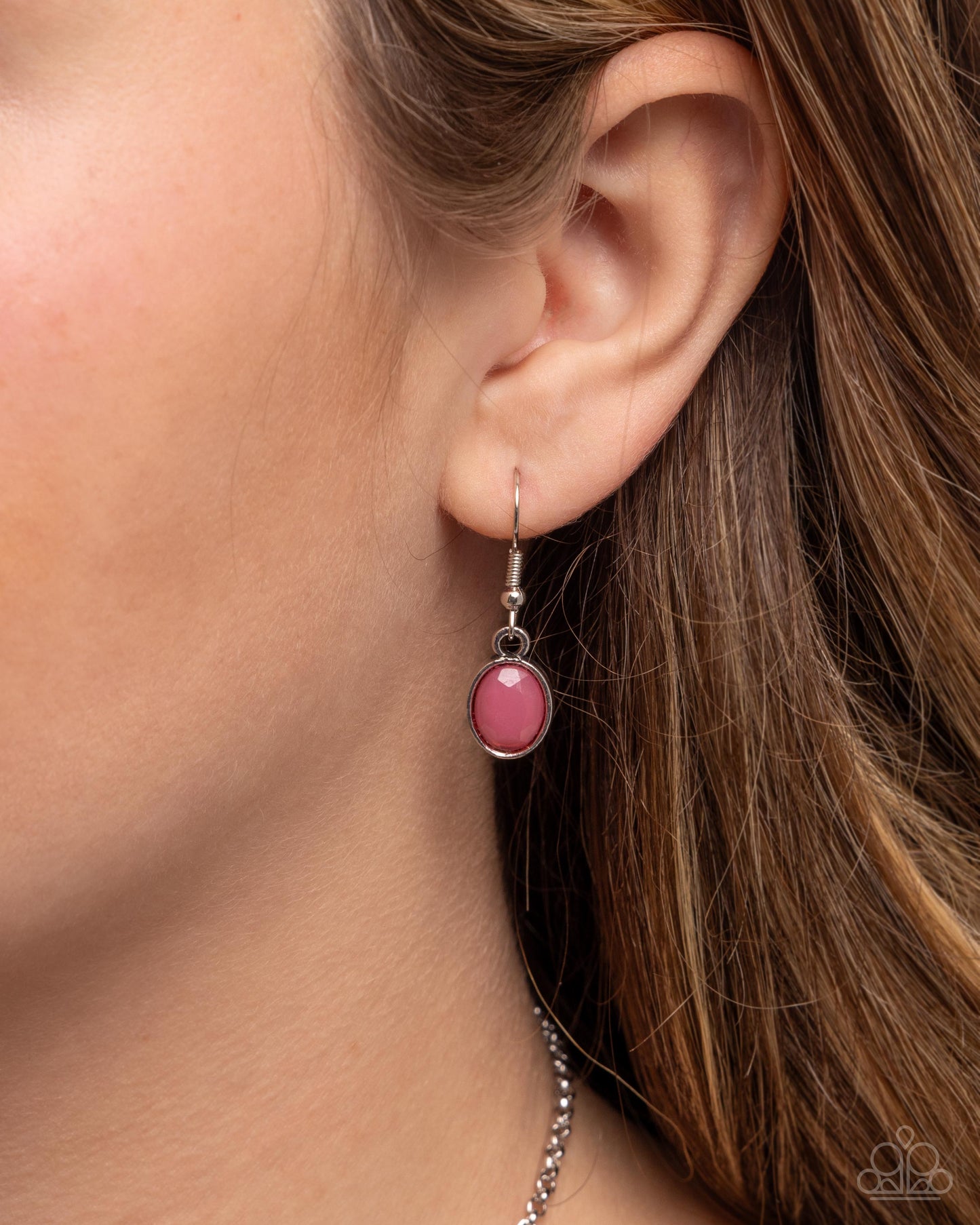 Significant Influence - Pink Faceted Beaded Paparazzi Necklace & matching earrings
