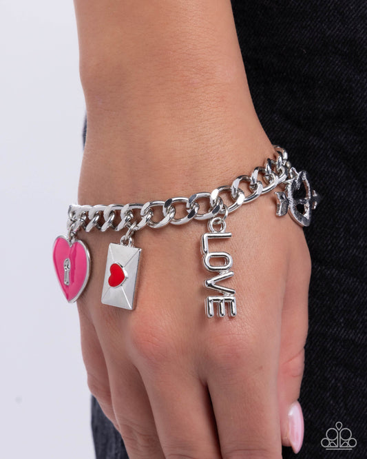 Valentines Variety - Multicolored Valentine's Day Inspired Charms Paparazzi Tennis Bracelet