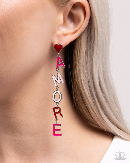 Amore Mio - Multicolored "AMORE" Paparazzi Earrings