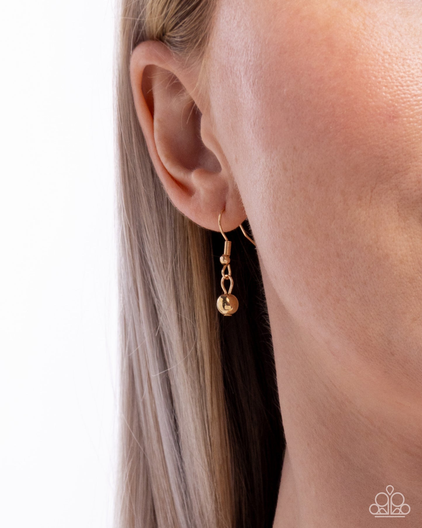 Hopeful Story - Gold Dainty Chain/Circular Rotating Pendant Paparazzi Necklace & matching earrings