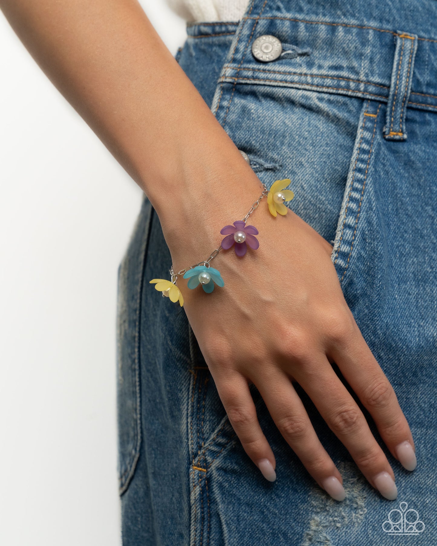 Flower Complete Look - Purple, Turquoise, Yellow Flower Paparazzi Necklace, Bracelet, & matching earrings