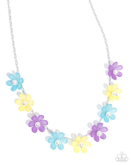 Flower Complete Look - Purple, Turquoise, Yellow Flower Paparazzi Necklace, Bracelet, & matching earrings