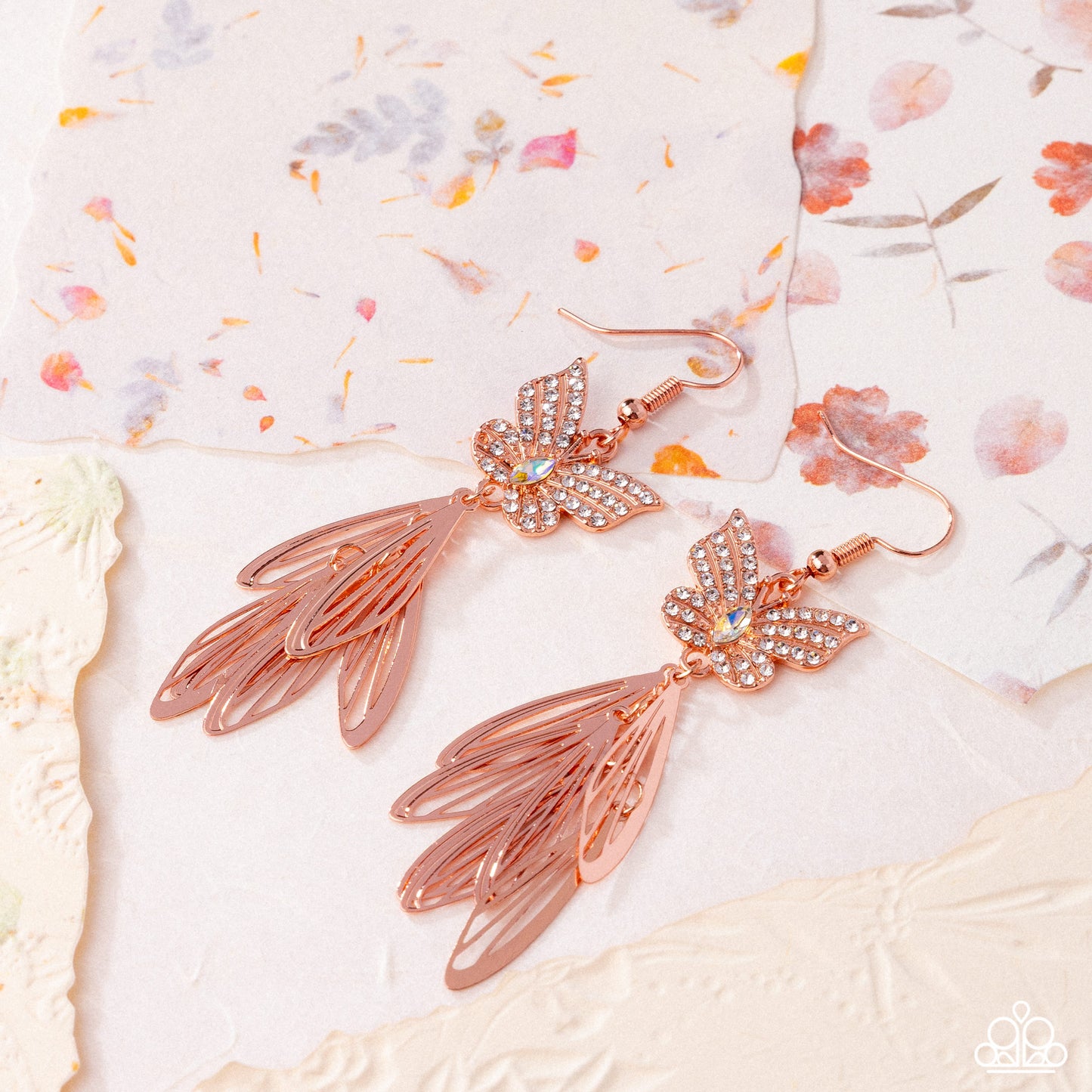 Fairy Dust - Copper Butterfly & Copper Butterfly Wing Tassels Paparazzi Earrings