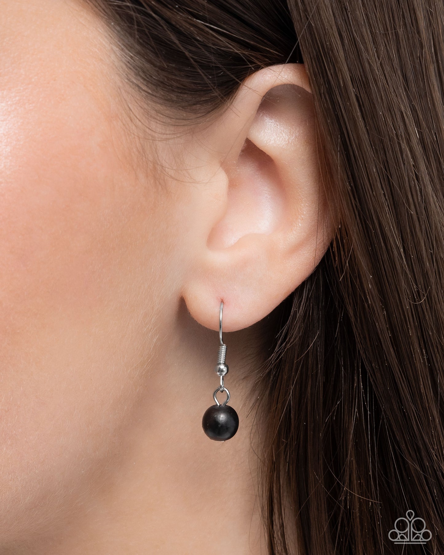 Stony Strength - Black Teardrop/Round Turquoise Stone Floral Pendant Paparazzi Necklace & matching earrings