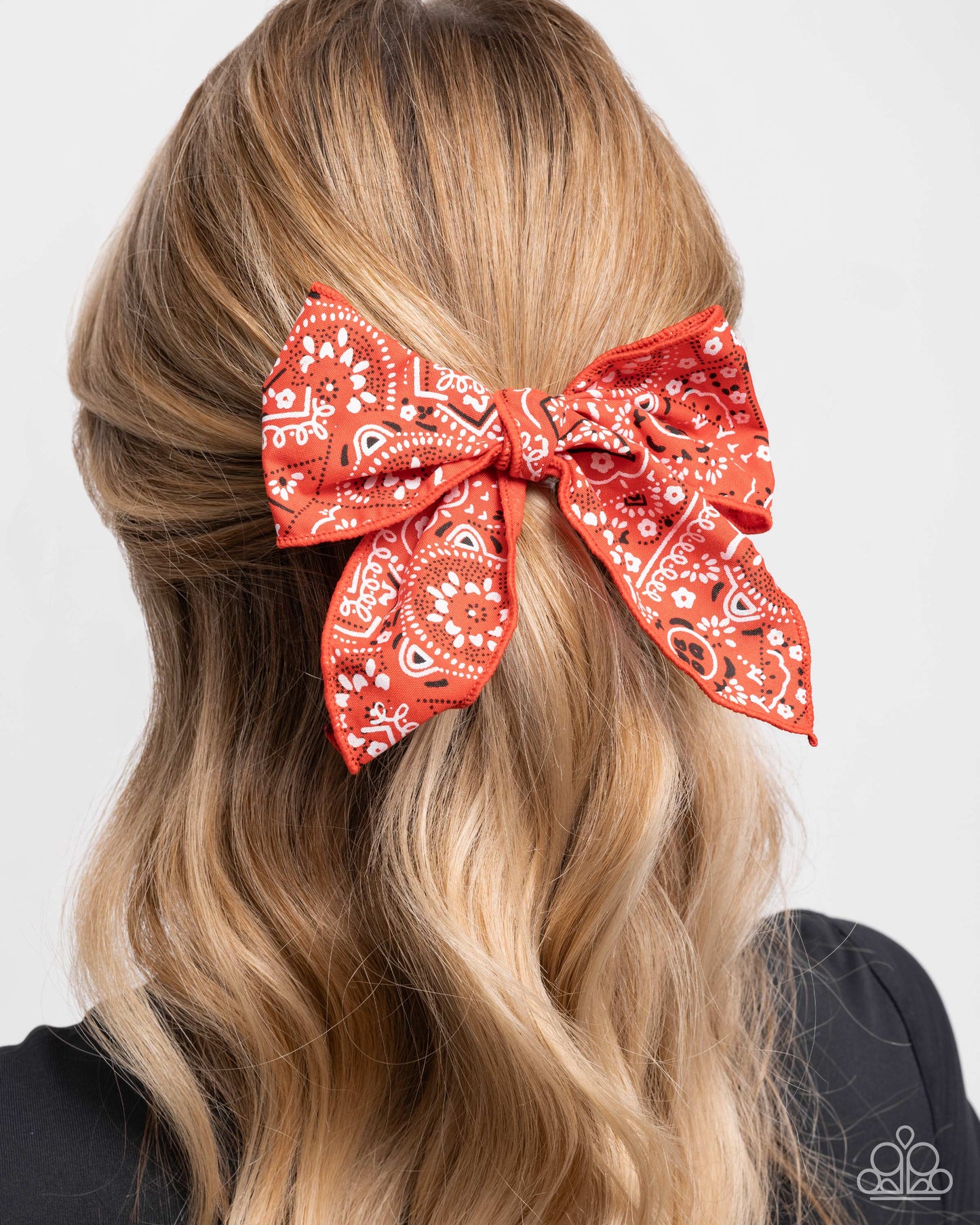 Bandana Bravado - Red Bandana Styled Ribbon Paparazzi Hair Clip