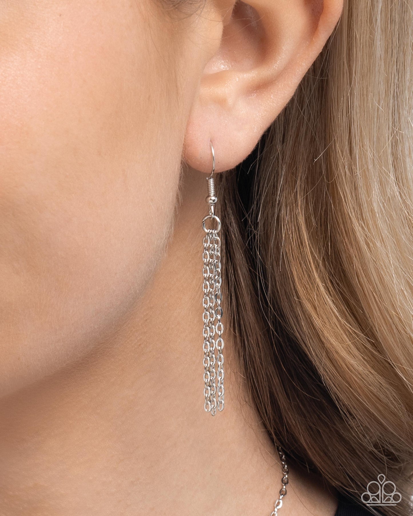 Lady AWESTRUCK - Green "LUCKY" Accented Silver Pendant Paparazzi Necklace & matching earrings