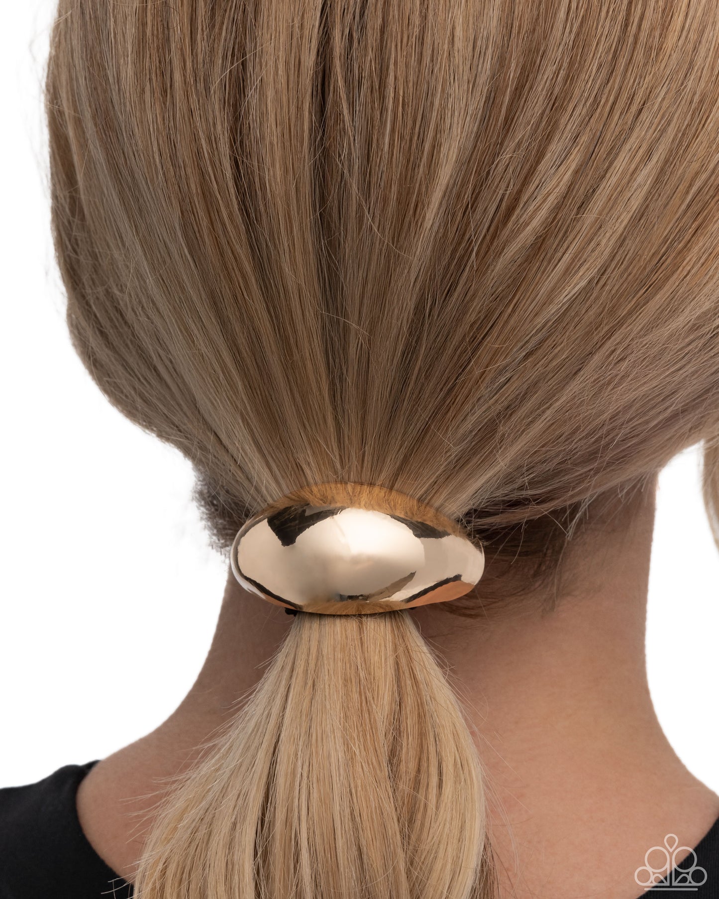 Striking Selfie - Gold Beveled Embellishment Paparazzi Hair Tie