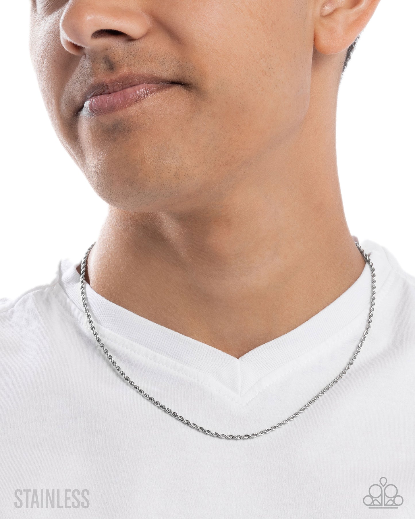 Rational Rope - Silver Stainless Steel Rope Chain Paparazzi Men's Necklace