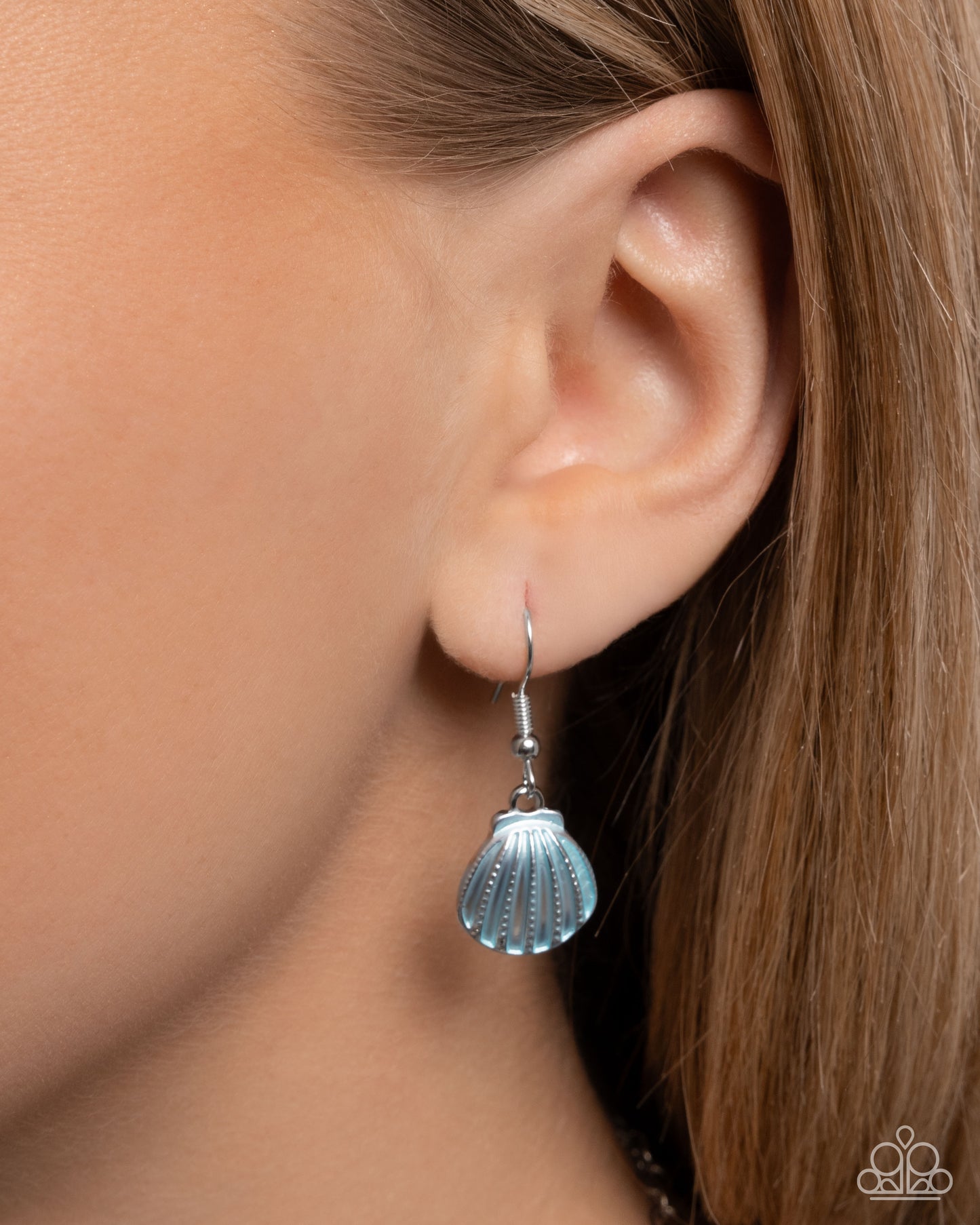 Oceanic Octave - Blue Accented Silver Coastal Inspired Charms Paparazzi Necklace & matching earrings