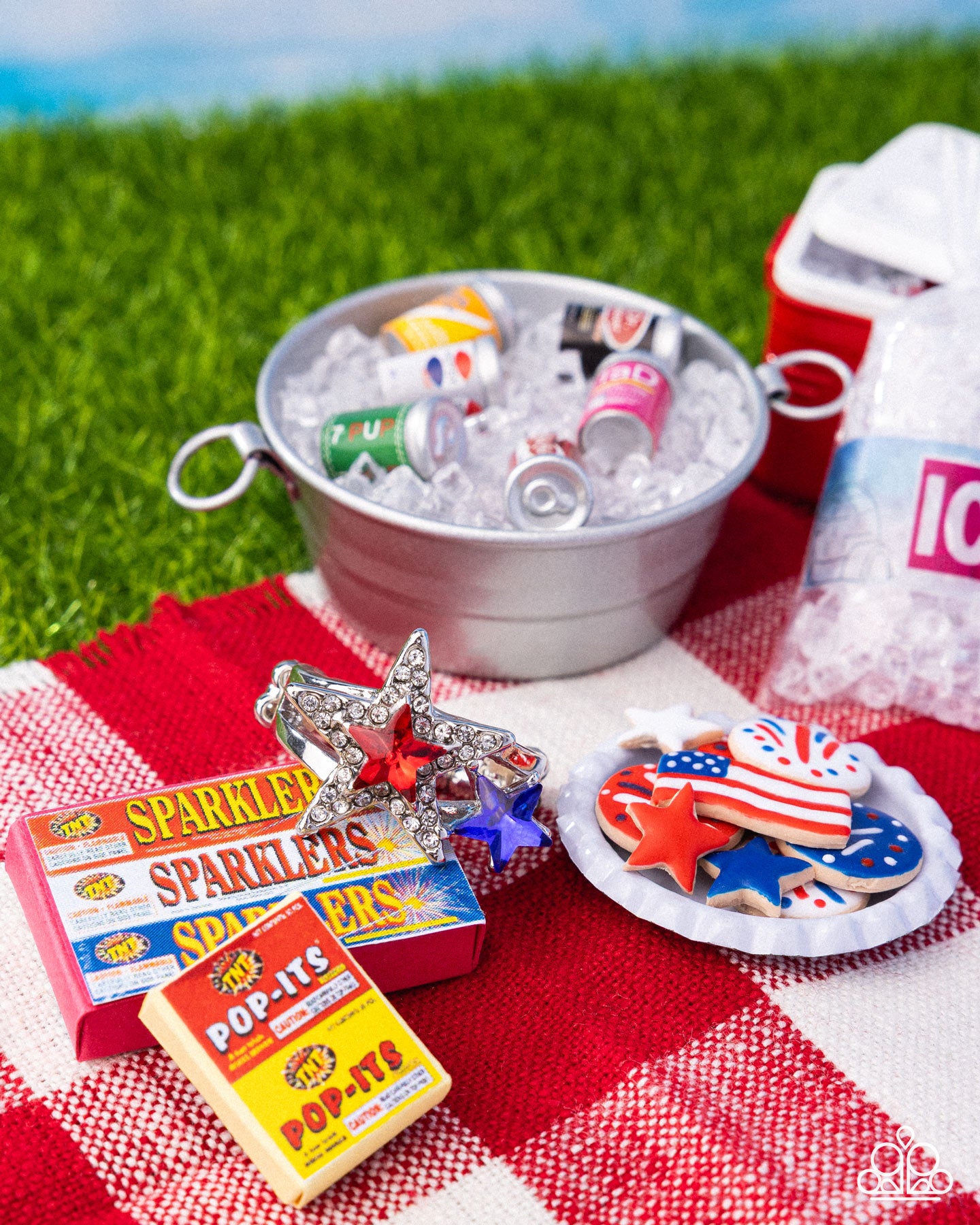 I Pledge Allegiance to the Stars - Multicolor Gems & White Rhinestone Star Paparazzi Ring