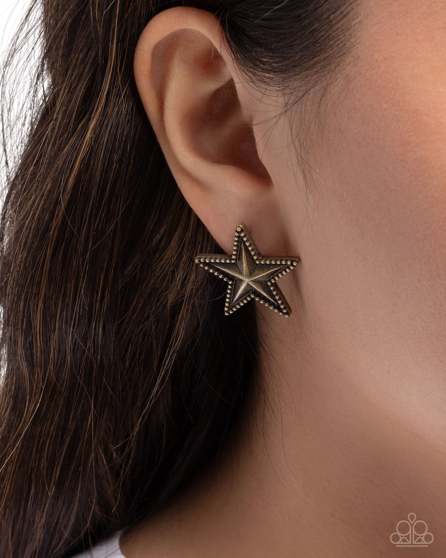 Staunch Studs - Brass Antiqued Star Paparazzi Post Earrings