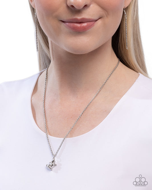 Pet Rabbit - Silver Detailed Rabbit Pendant Paparazzi Necklace & matching earrings