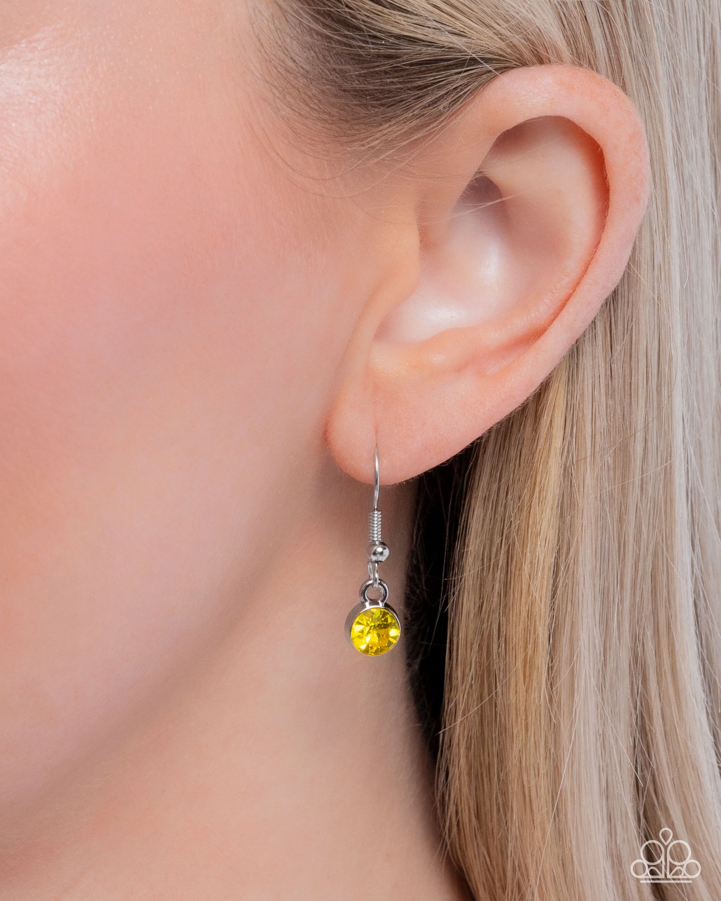 Lily Luminescence - Yellow/Pink Rhinestone Floral Pendant Paparazzi Necklace & matching earrings