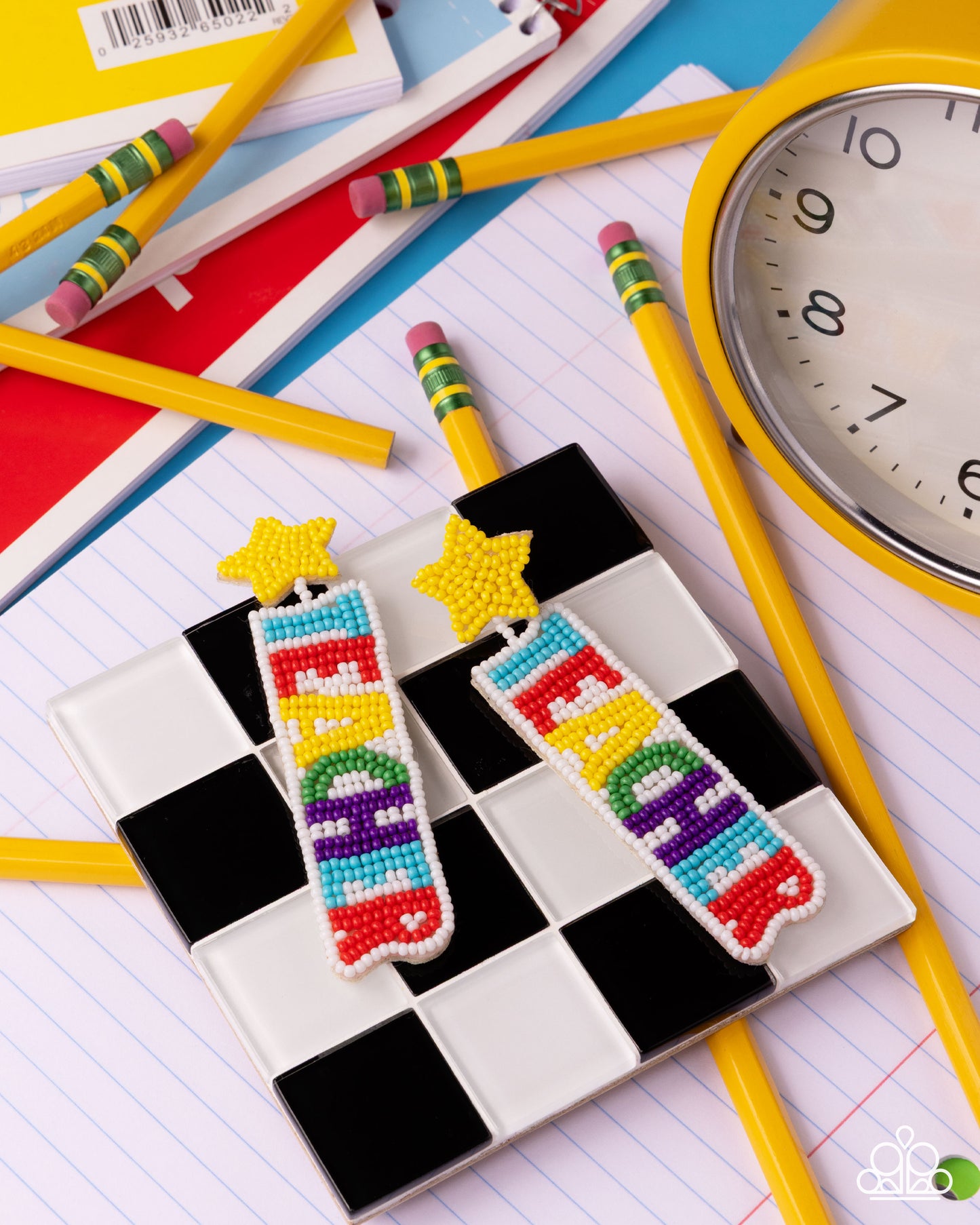 Teacher in Training - Multicolored Seed Bead "Teacher" Paparazzi Earrings