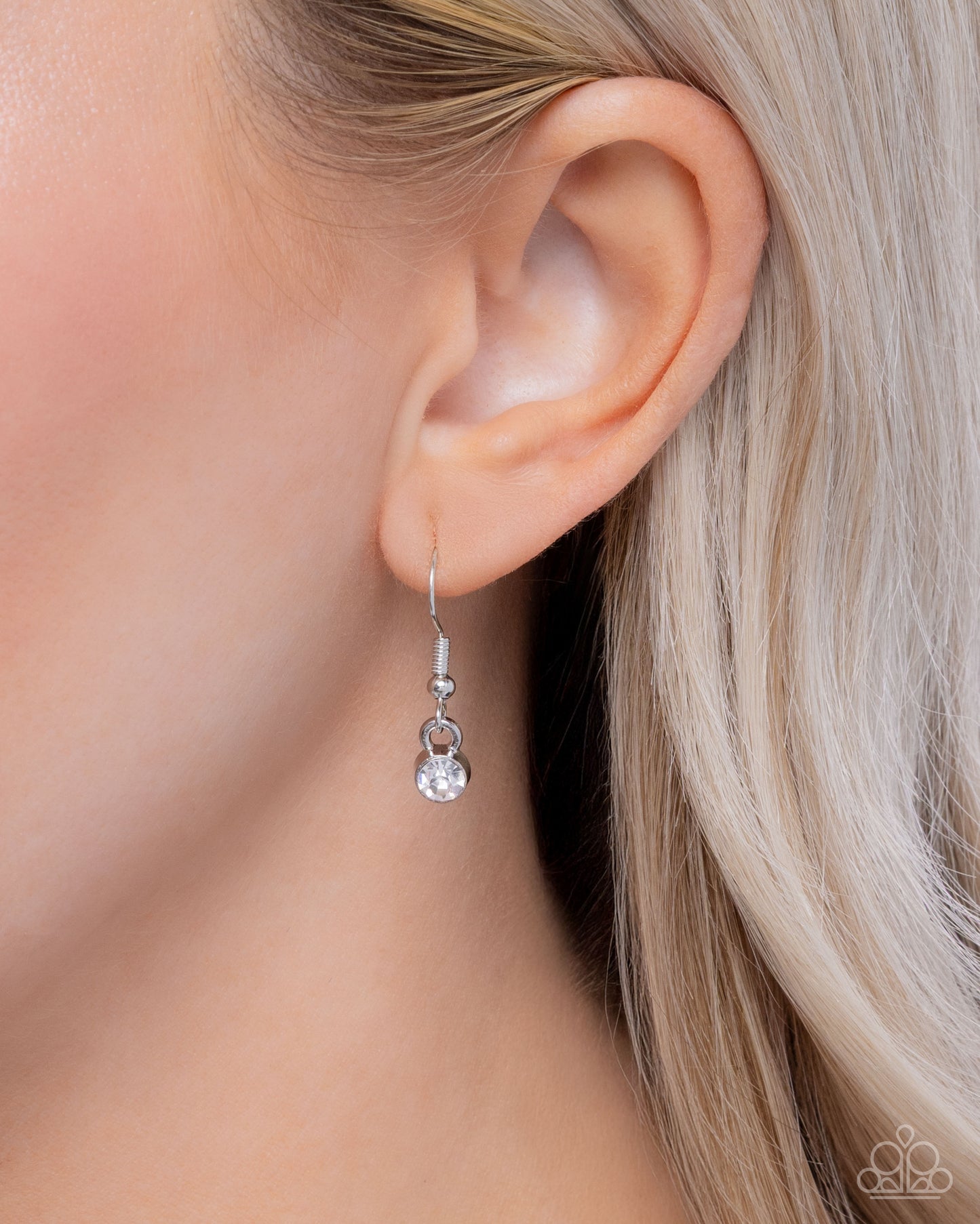 Gliding Glitz - Orange UV Butterfly/White Rhinestones/Curly Silver Bars Paparazzi Necklace & matching earrings