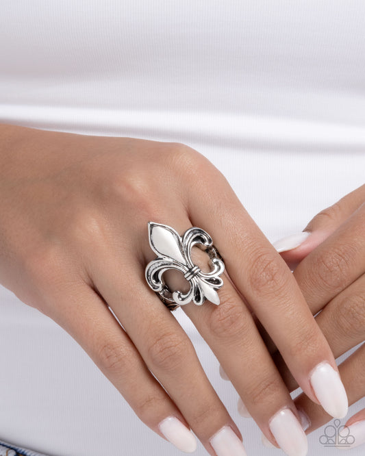 Fleur de Lis - Silver Fleur-De-Lis Paparazzi Ring