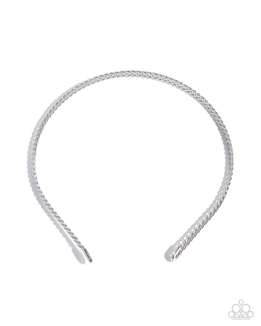 Braided Behavior - Silver Braided Paparazzi Headband