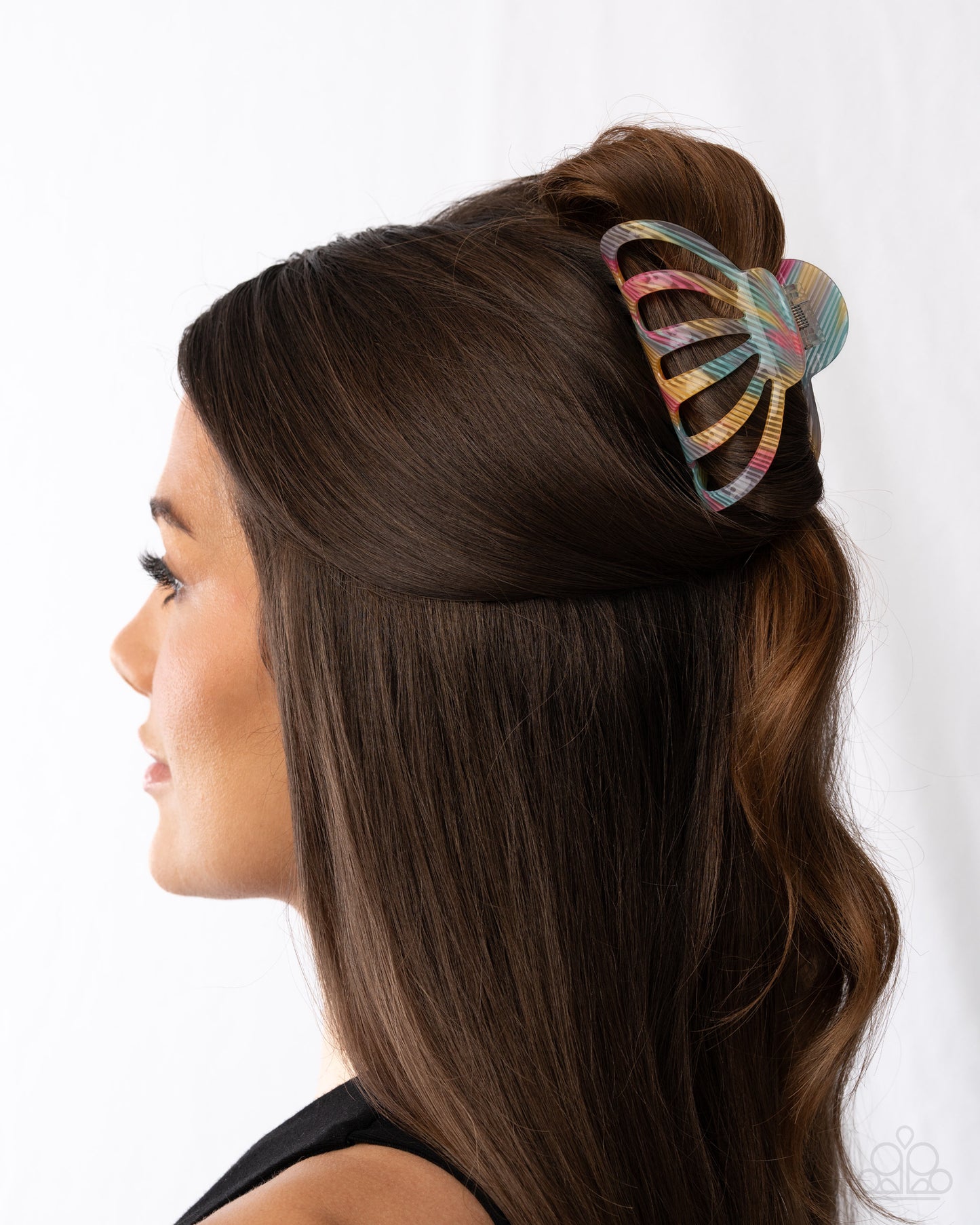 Spellcasting Stripes - Multicolored Stripe Paparazzi Hair Claw Clip