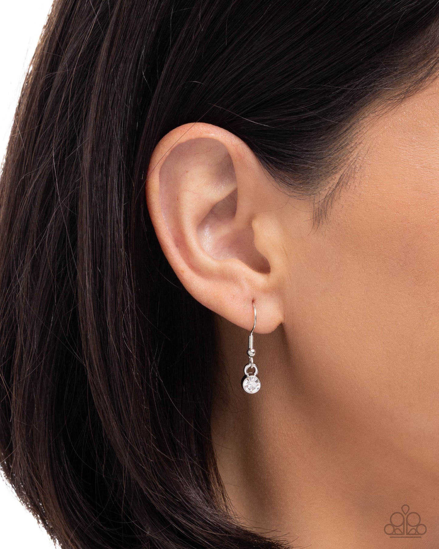 Snowflake Story - Red Backdrop/White Rhinestone Snowflake Pendant Paparazzi Necklace & matching earrings