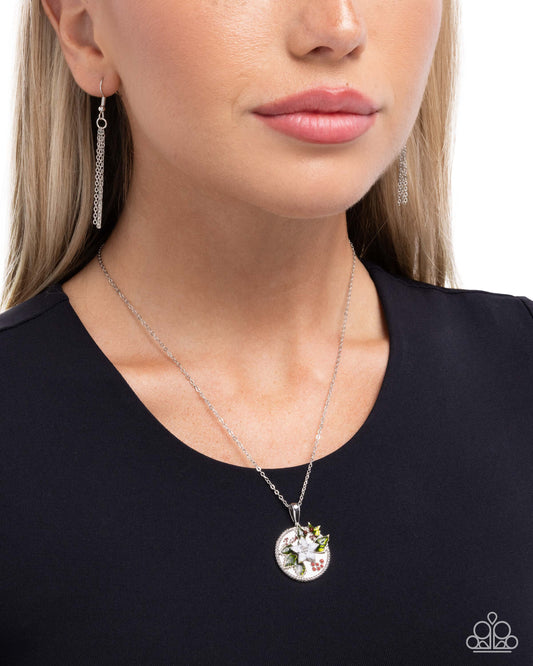 Ornamental Overture - Multicolored Floral Pendant Paparazzi Necklace & matching earrings