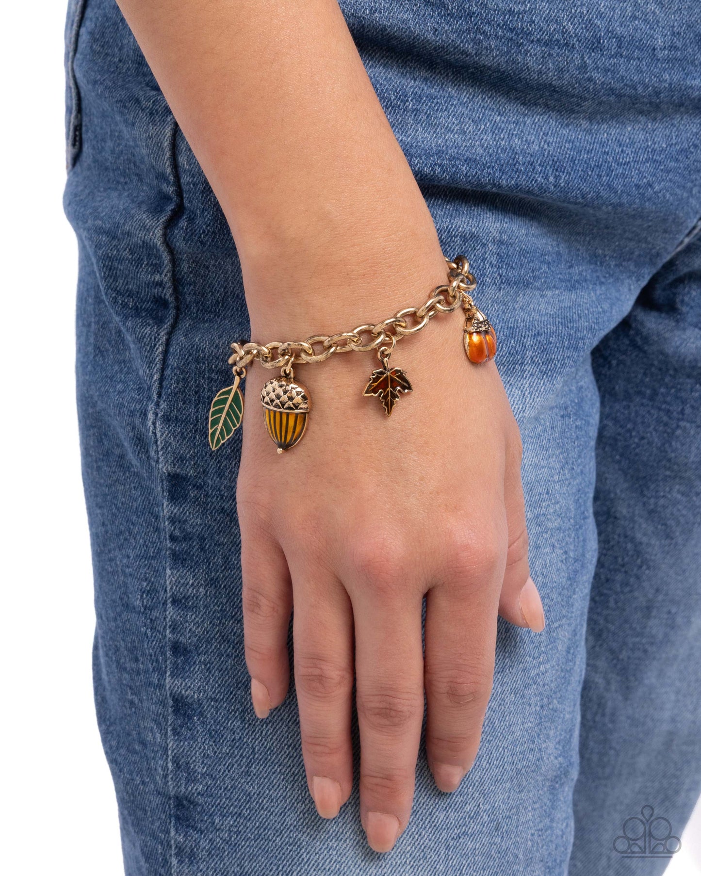 Autumnal Advance - Multicolored Thanksgiving-Inspired Charms Paparazzi Charm Bracelet
