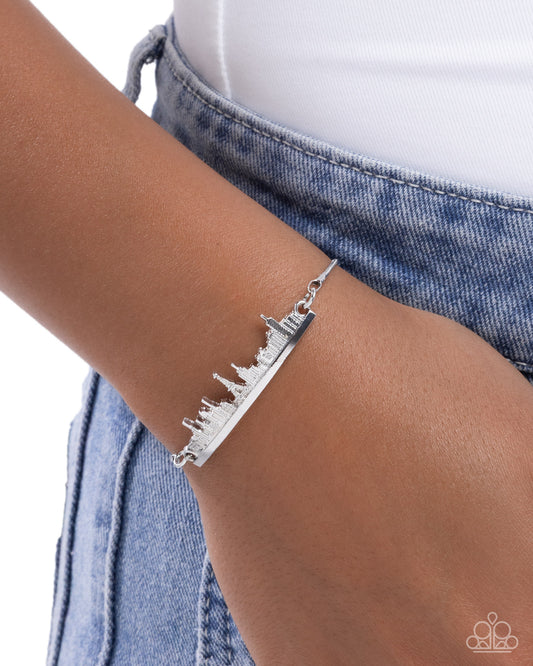 Belle Backdrop - Silver French Cityscape Paparazzi Urban Bracelet