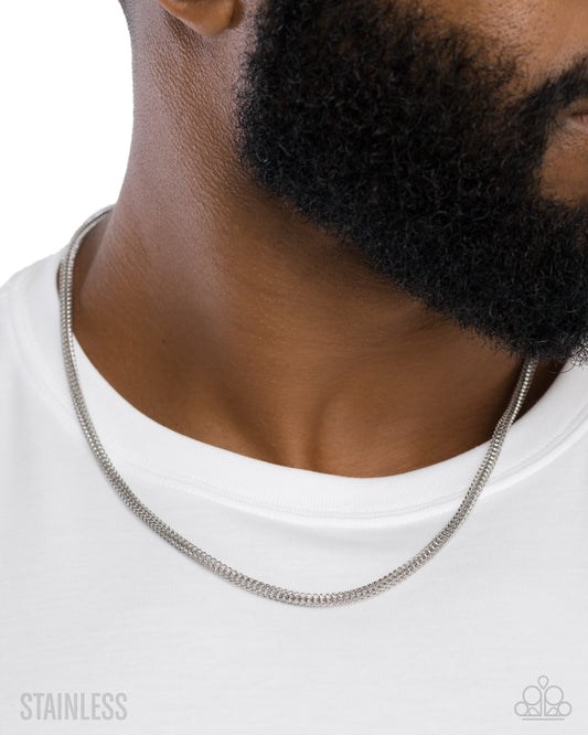 Elemental Effect - Silver Stainless Steel Abstract Chain Paparazzi Necklace
