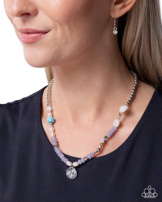 Santa Fe Story - Silver Beads/Gray Discs/UV Beads Paparazzi Necklace & matching earrings