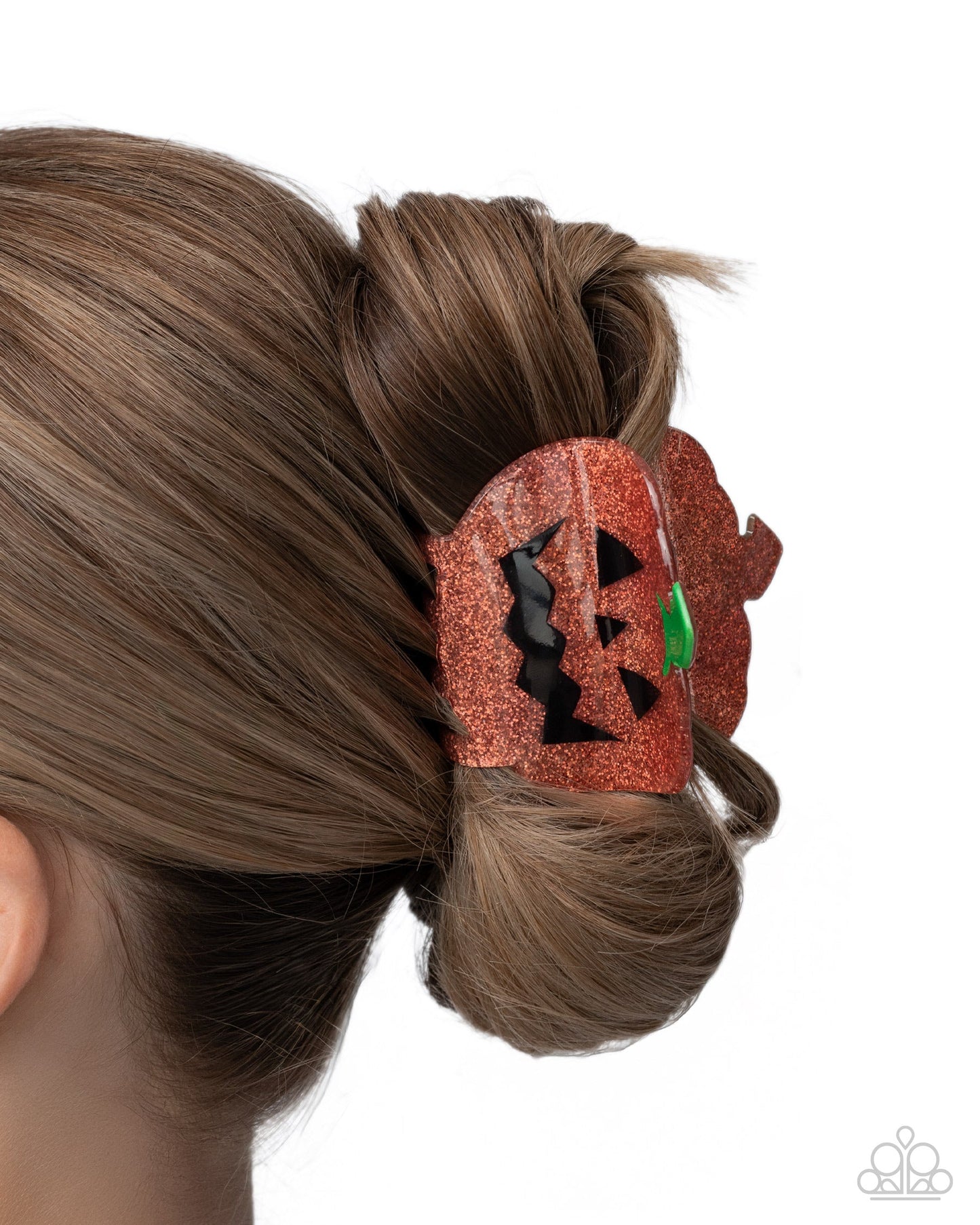 Jubilant Jack-O-Lantern - Orange Glitter Jack O'Lantern Paparazzi Hair Claw Clip