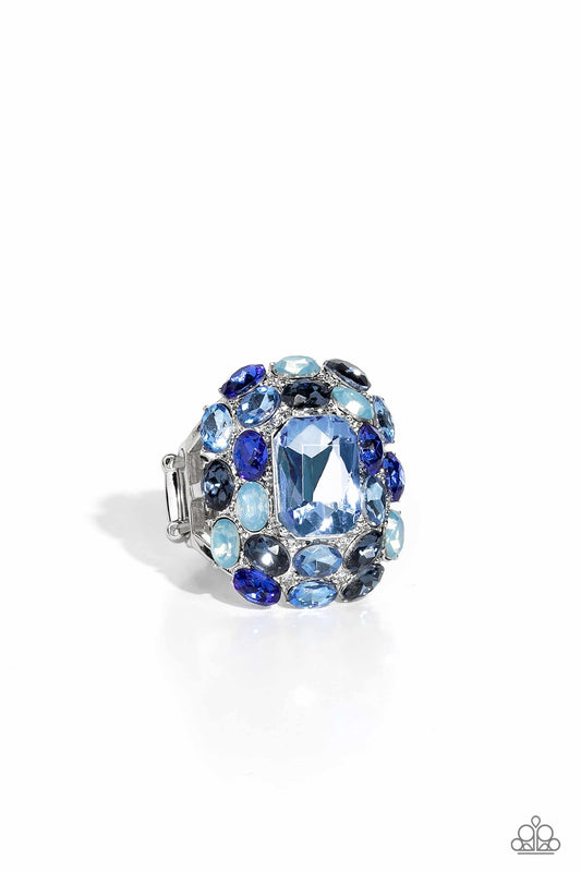 Perfectly Park Avenue - Blue Radiant & Oval Cut Gem Paparazzi Ring