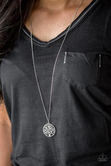 Save The Trees - Silver Tree Pendant Paparazzi Necklace & matching earrings