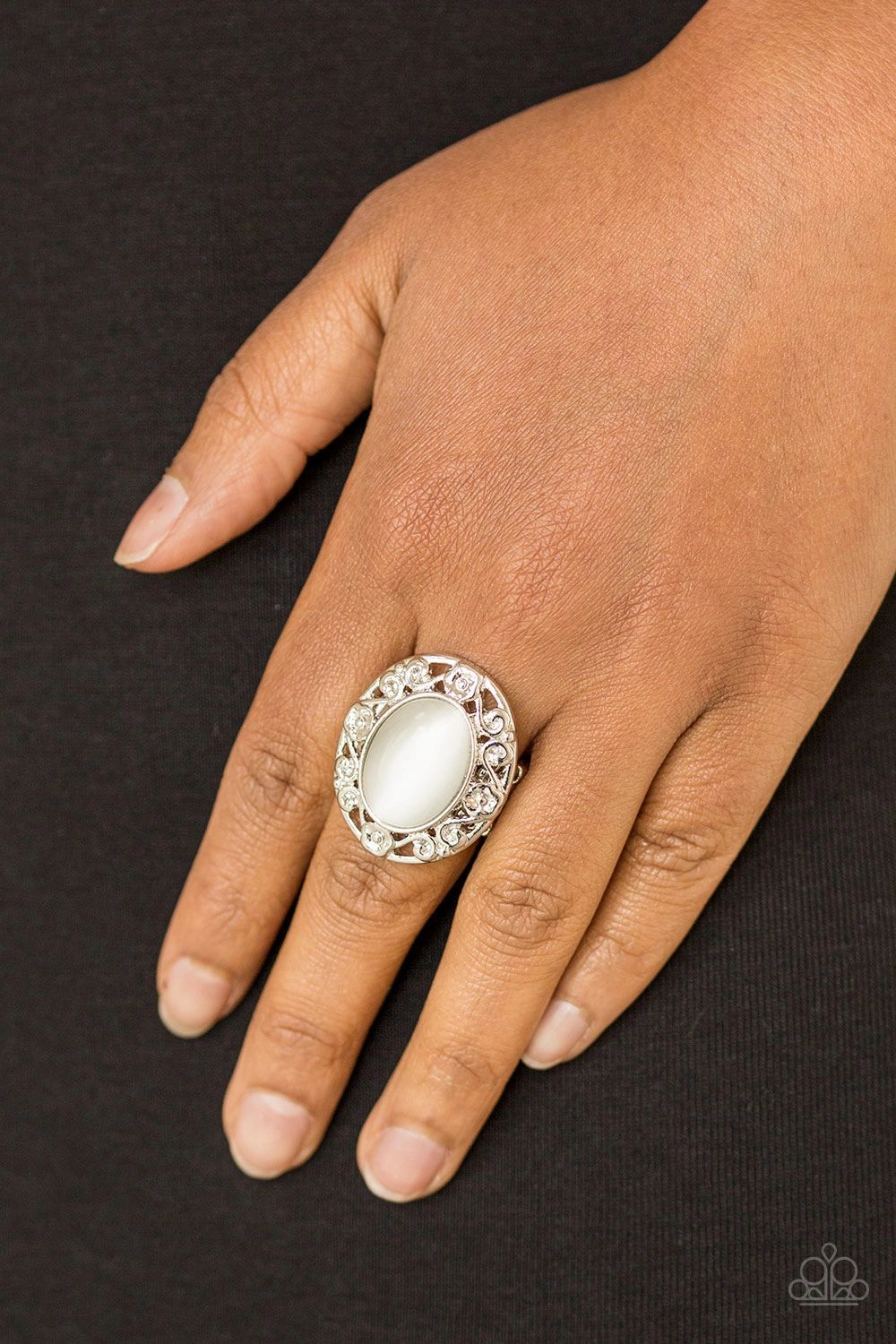 Moonlit Marigold - White Moonstone Paparazzi Ring