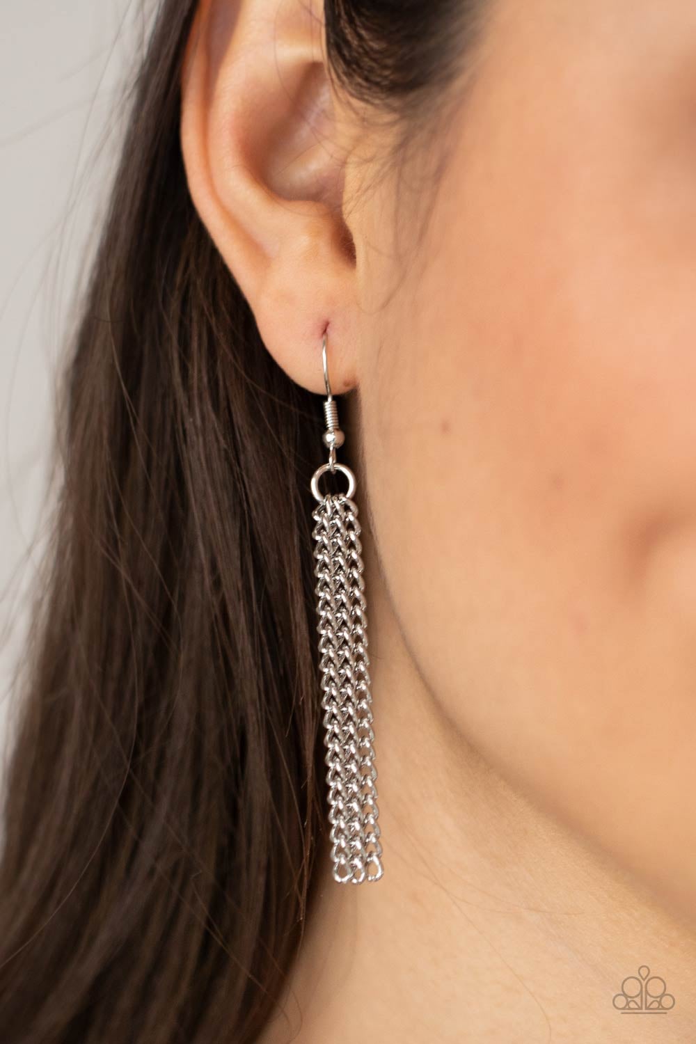 Retro Prairies - Blue Round & Teardrop Beaded Embossed Silver Pendant Paparazzi Necklace & matching earrings